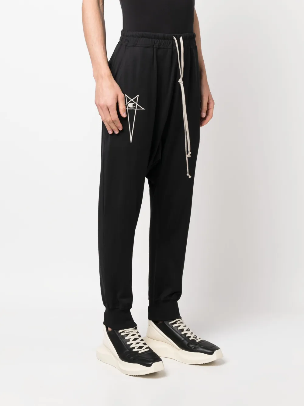 Rick Owens X Champion Embroidered-logo Track Pants In Nero | ModeSens