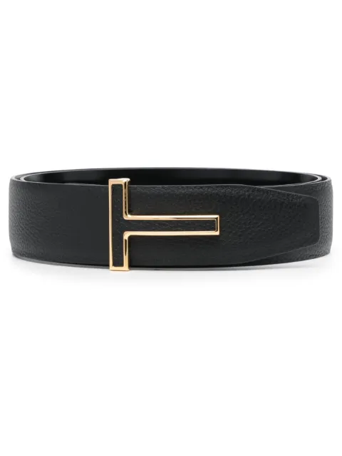 TOM FORD logo-buckle leather belt