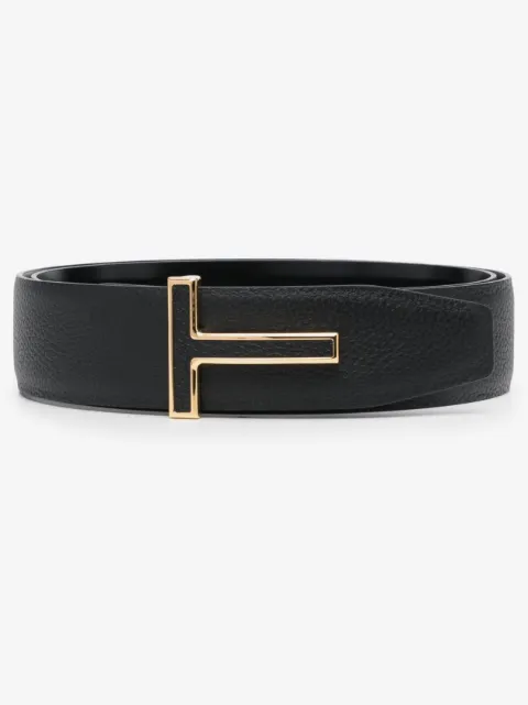 TOM FORD logo-buckle leather belt