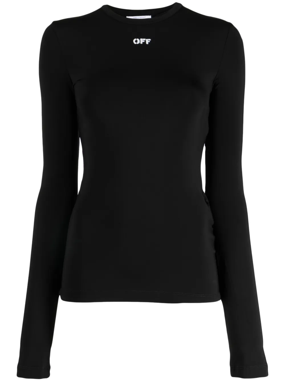 Off-white Off Stamp Sec Skin Ls Crew Black White In Black