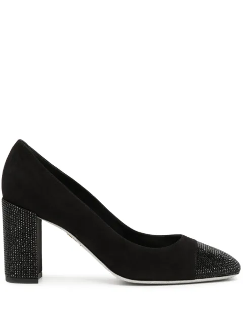 René Caovilla Kristen 75mm rhinestone-embellished suede pumps