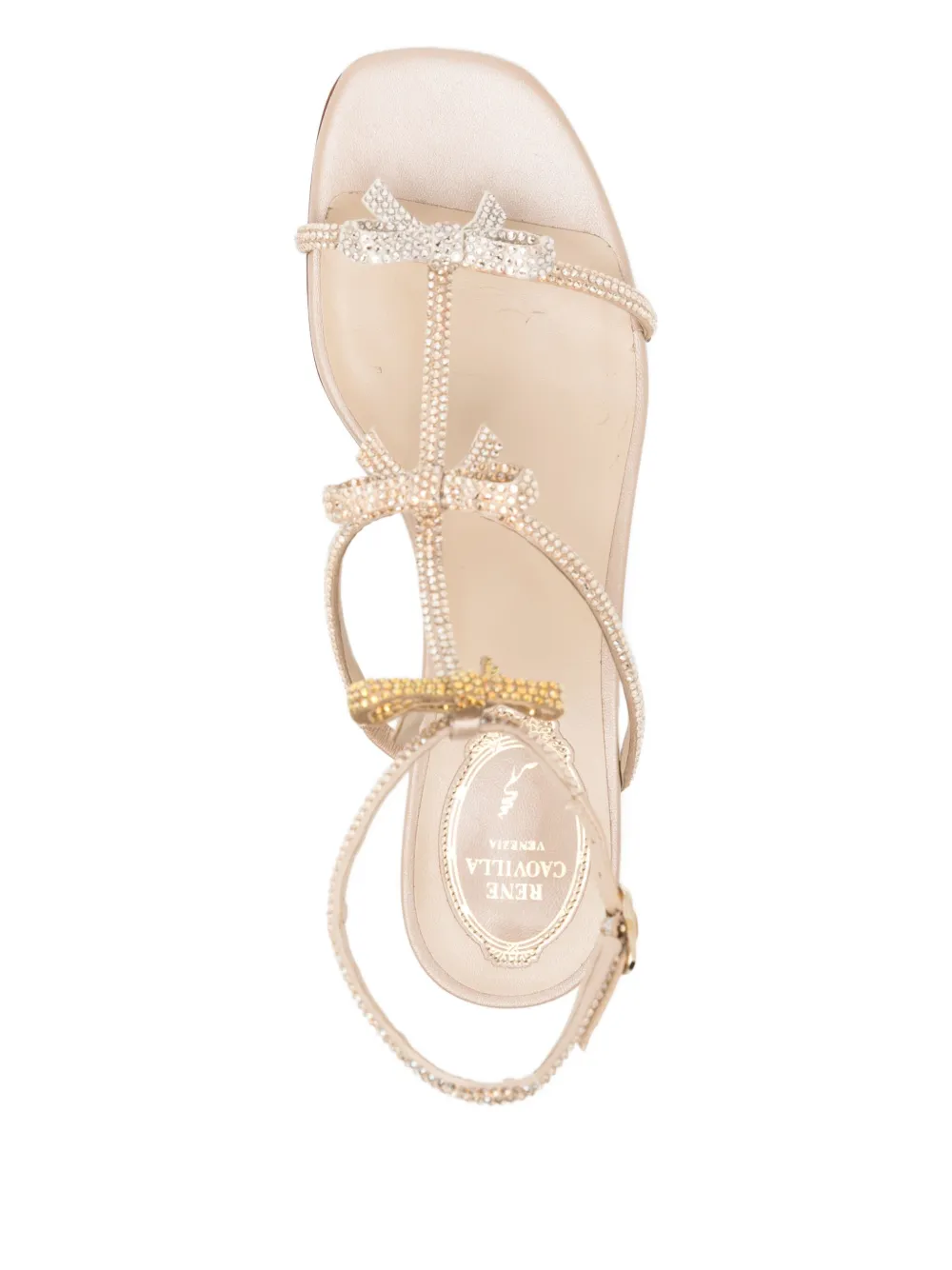 René Caovilla crystal-embellished sandals Neutrals