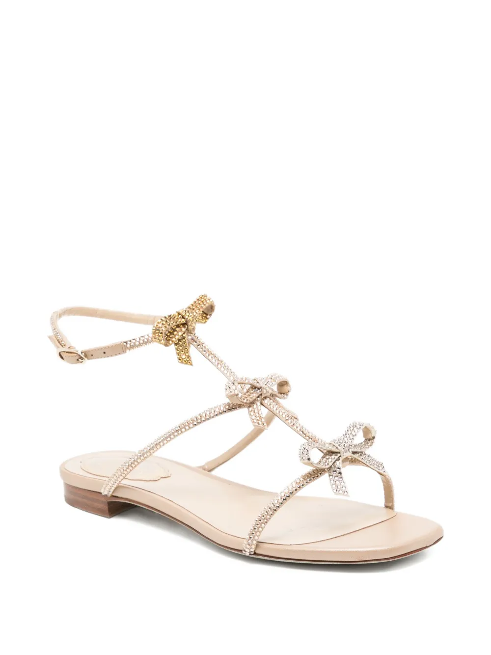 René Caovilla crystal-embellished sandals Neutrals