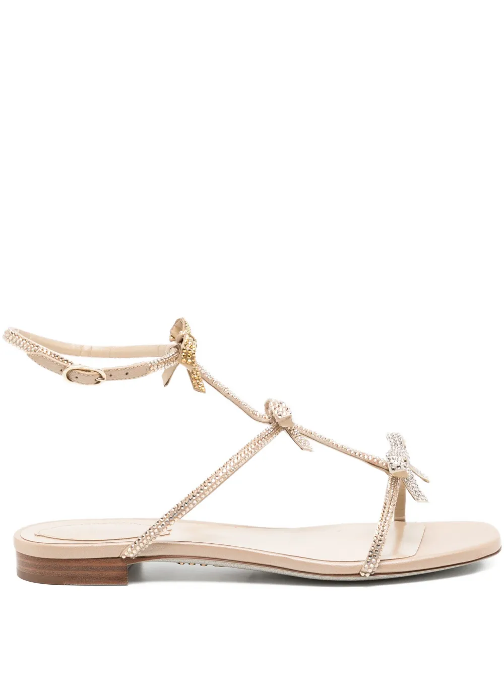 René Caovilla crystal-embellished sandals Neutrals