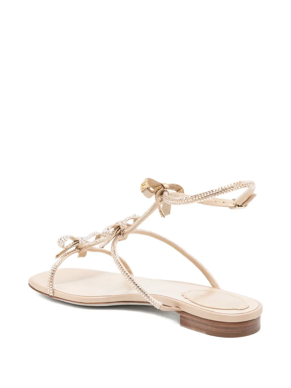 René Caovilla crystal-embellished sandals Neutrals