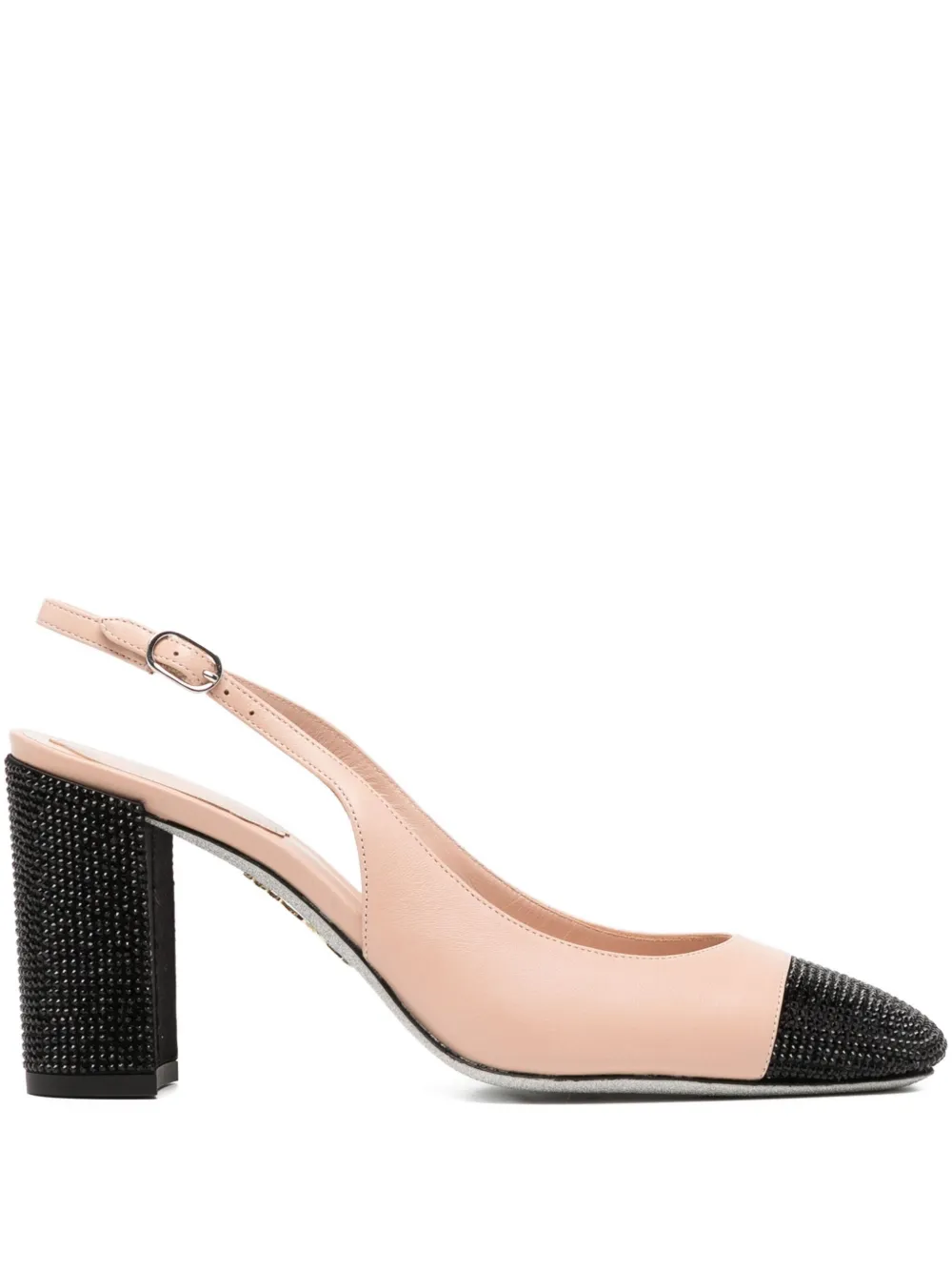 René Caovilla 90mm crystal-embellished pumps Beige