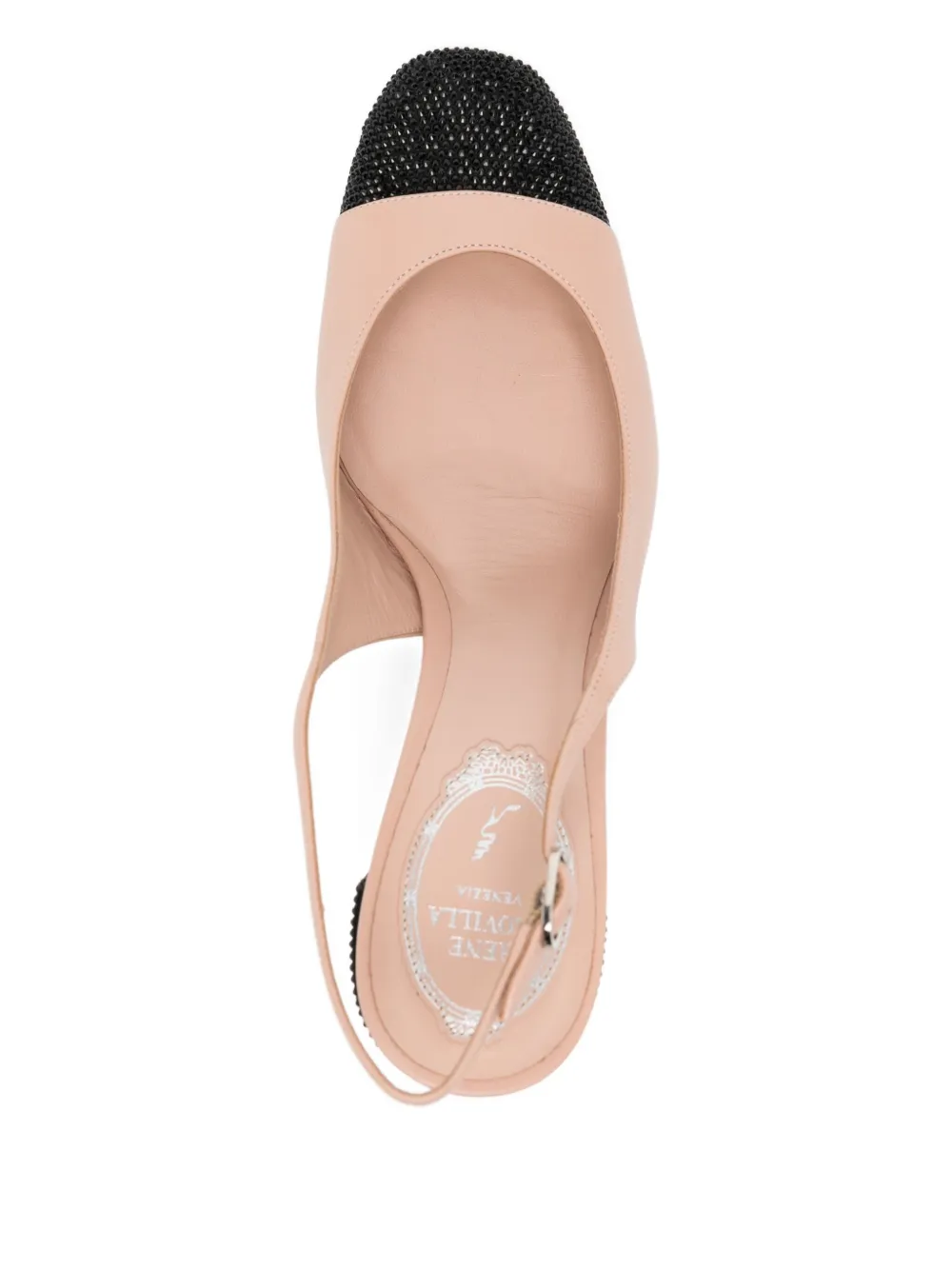 René Caovilla 90mm crystal-embellished pumps Beige