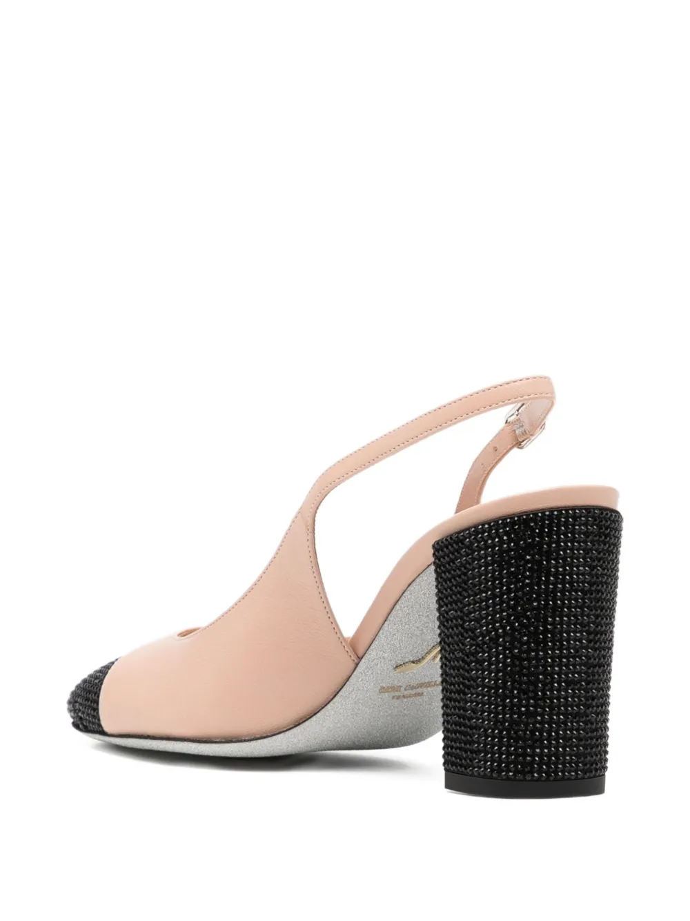 René Caovilla 90mm crystal-embellished pumps Beige