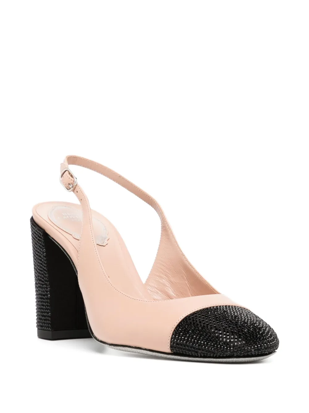 René Caovilla 90mm crystal-embellished pumps Beige