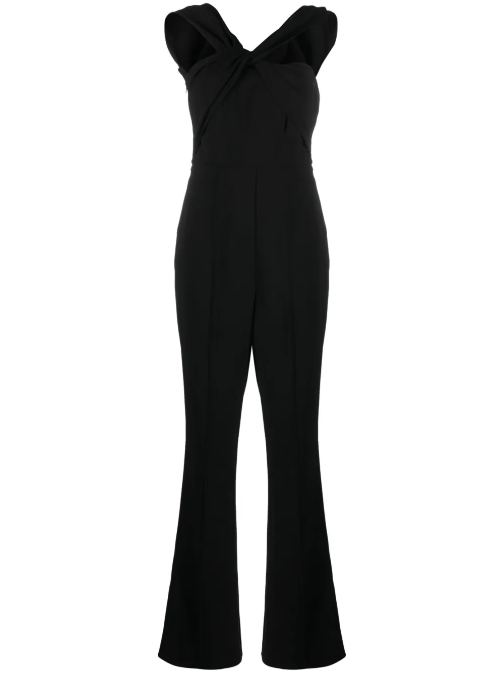 Shop Roland Mouret Asymmetric Sleeveless Jumpsuit In Black