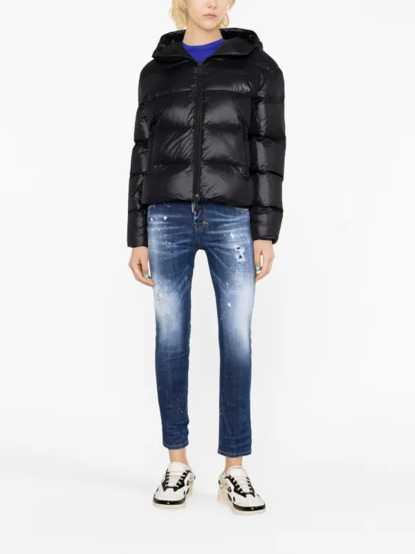 DSQUARED2 feather-down Puffer Jacket Black FARFETCH TH
