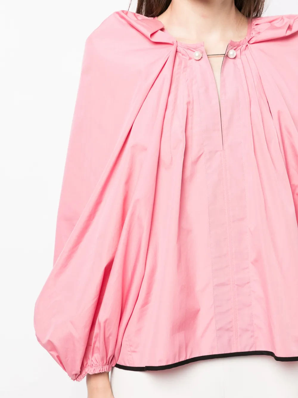 Shop Nackiyé Grand Bazaar Printed Balloon-sleeve Blouse In Pink