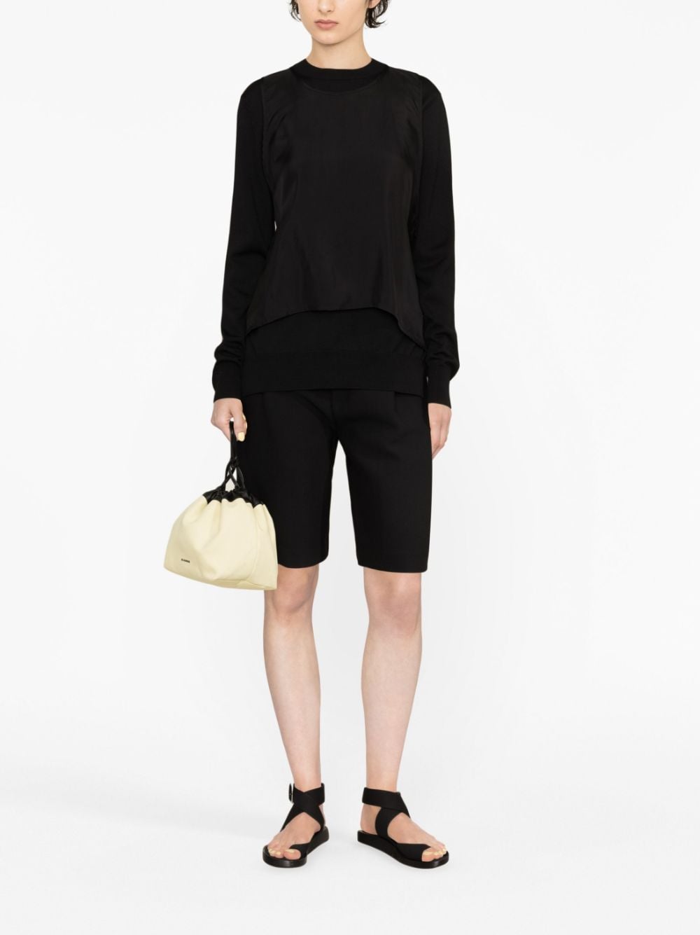 Shop Jil Sander Layered-design Wool Jumper In Black