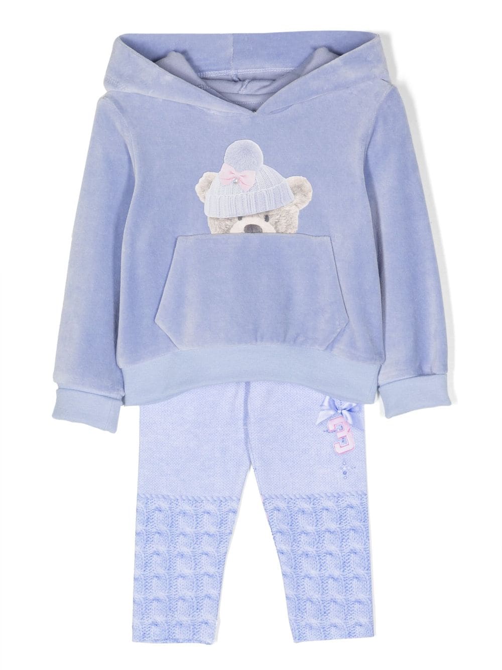 Lapin House Babies' Teddy Bear-print Tracksuit In Blue