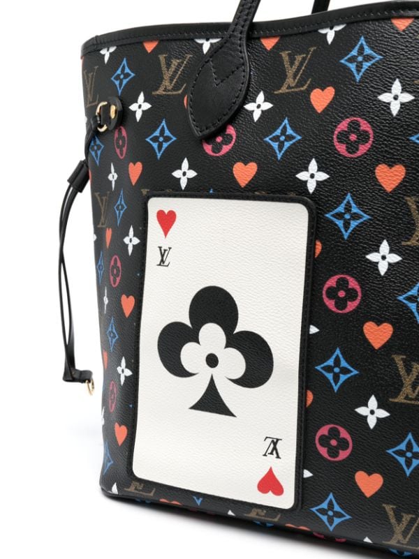 Louis Vuitton Poker Black Multicolor Game On Monogram Neverfull