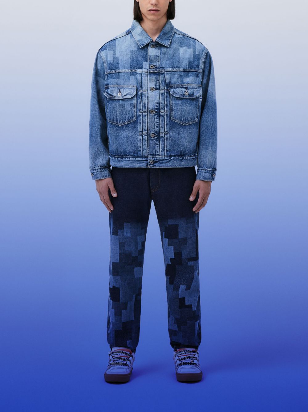 Shop Marcelo Burlon County Of Milan X Levi's Logo-print Straight-leg Jeans In Blue