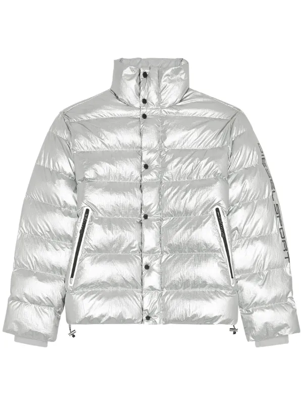 DIESEL Metallic Puffer Jacket - Silver