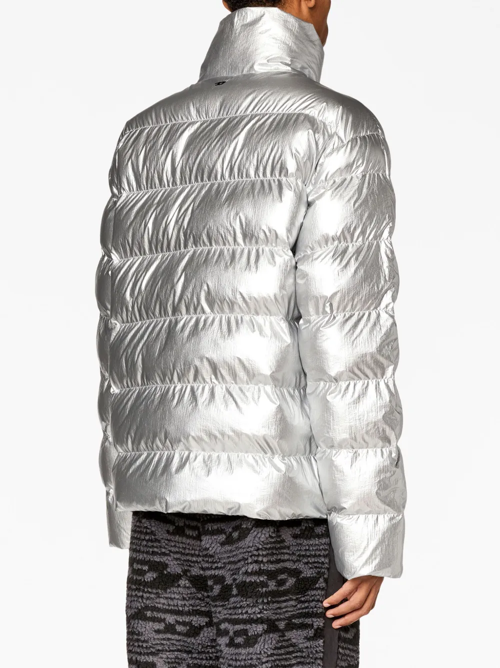 DIESEL Metallic Puffer Jacket - Silver