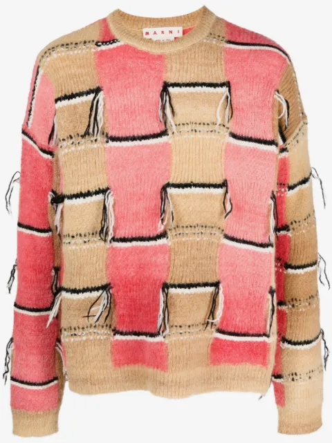 Marni intarsia-motif mohair-blend jumper