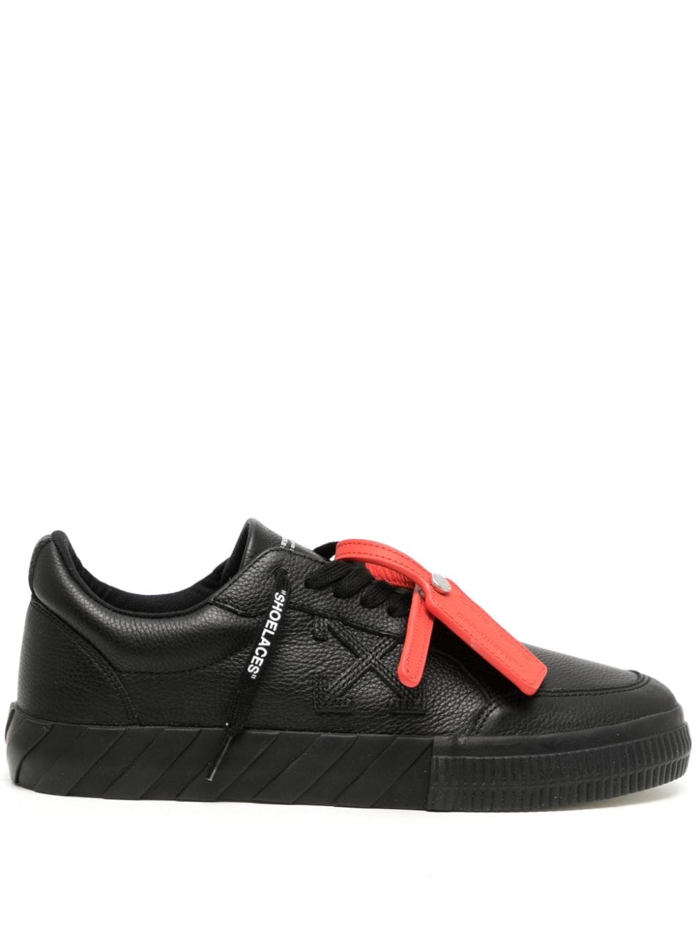 Shop Off-white Low Vulcanized Leather Sneakers In Schwarz
