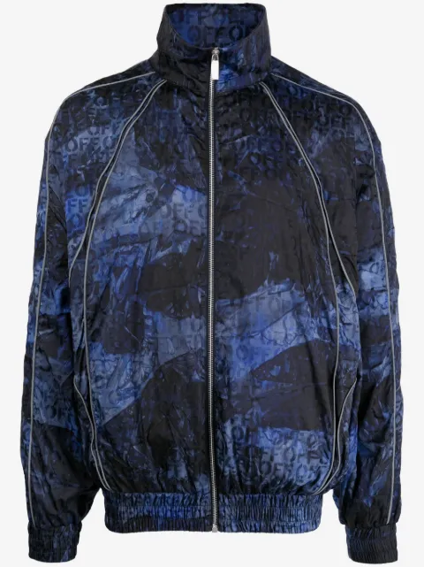 Off-White chamarra rompevientos con logo en jacquard
