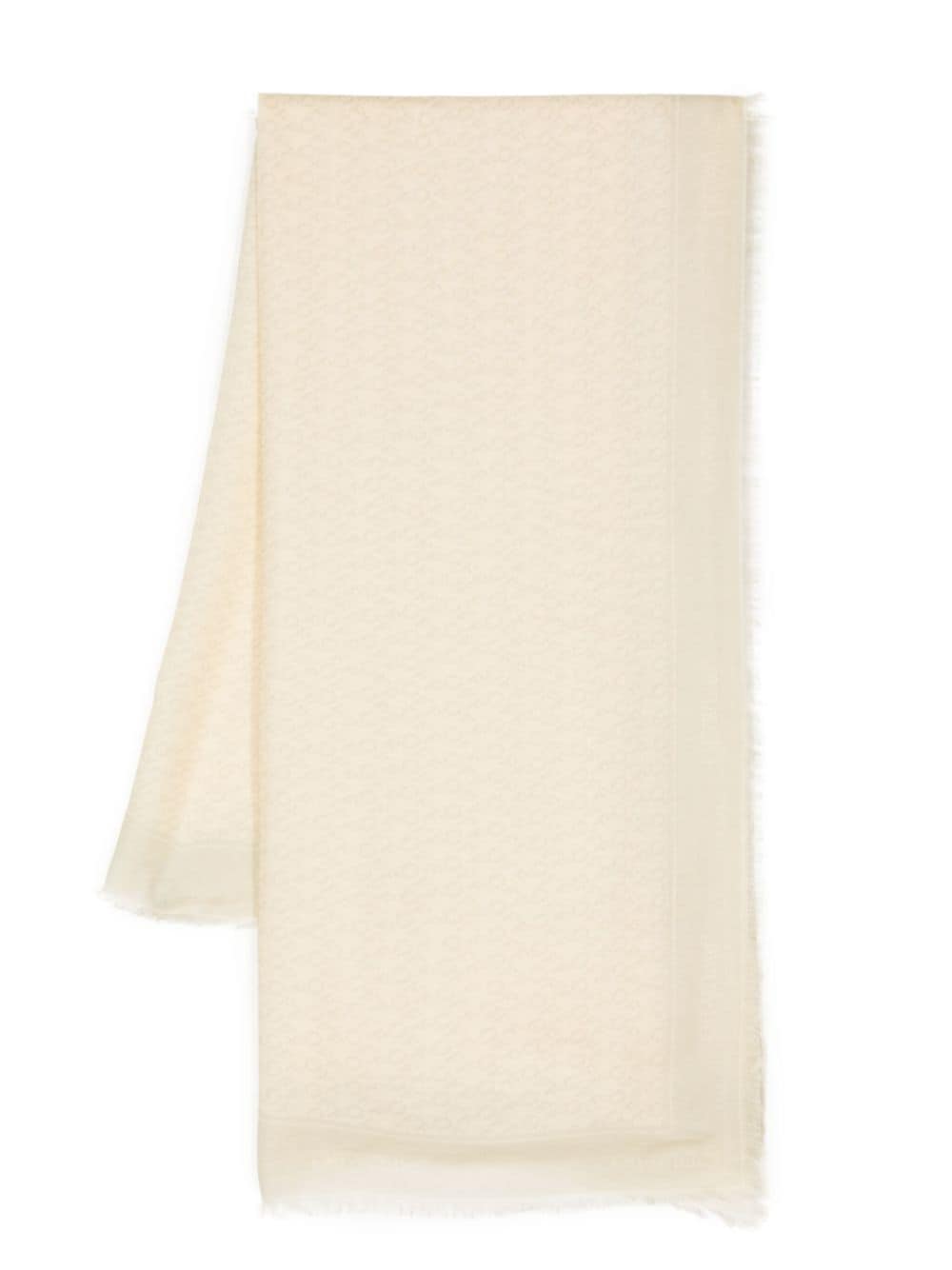 Off-White fringed-edge fine-knit scarf