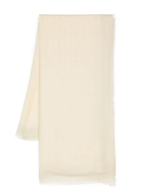 Off-White fringed-edge fine-knit scarf