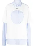 Off-White Meteor layered cotton shirt - Blue