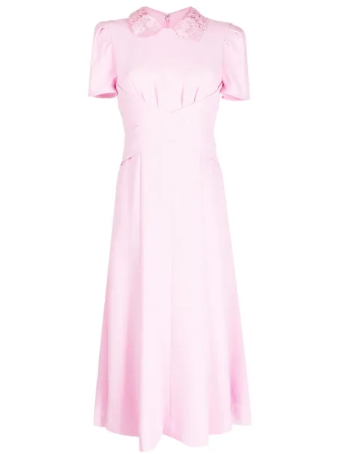 Self-Portrait lace-collar midi dress