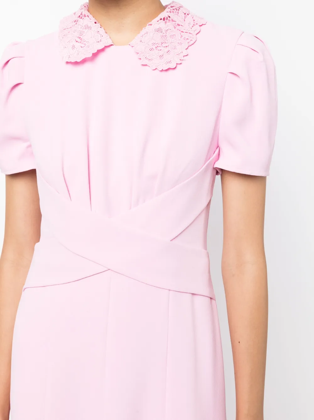 Pink dress cheap with white collar