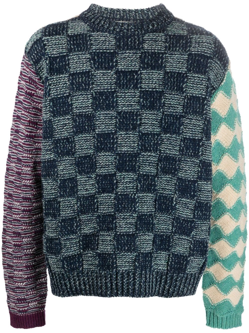 Shop Marni Chunky-knit Virgin-wool Jumper In Blue