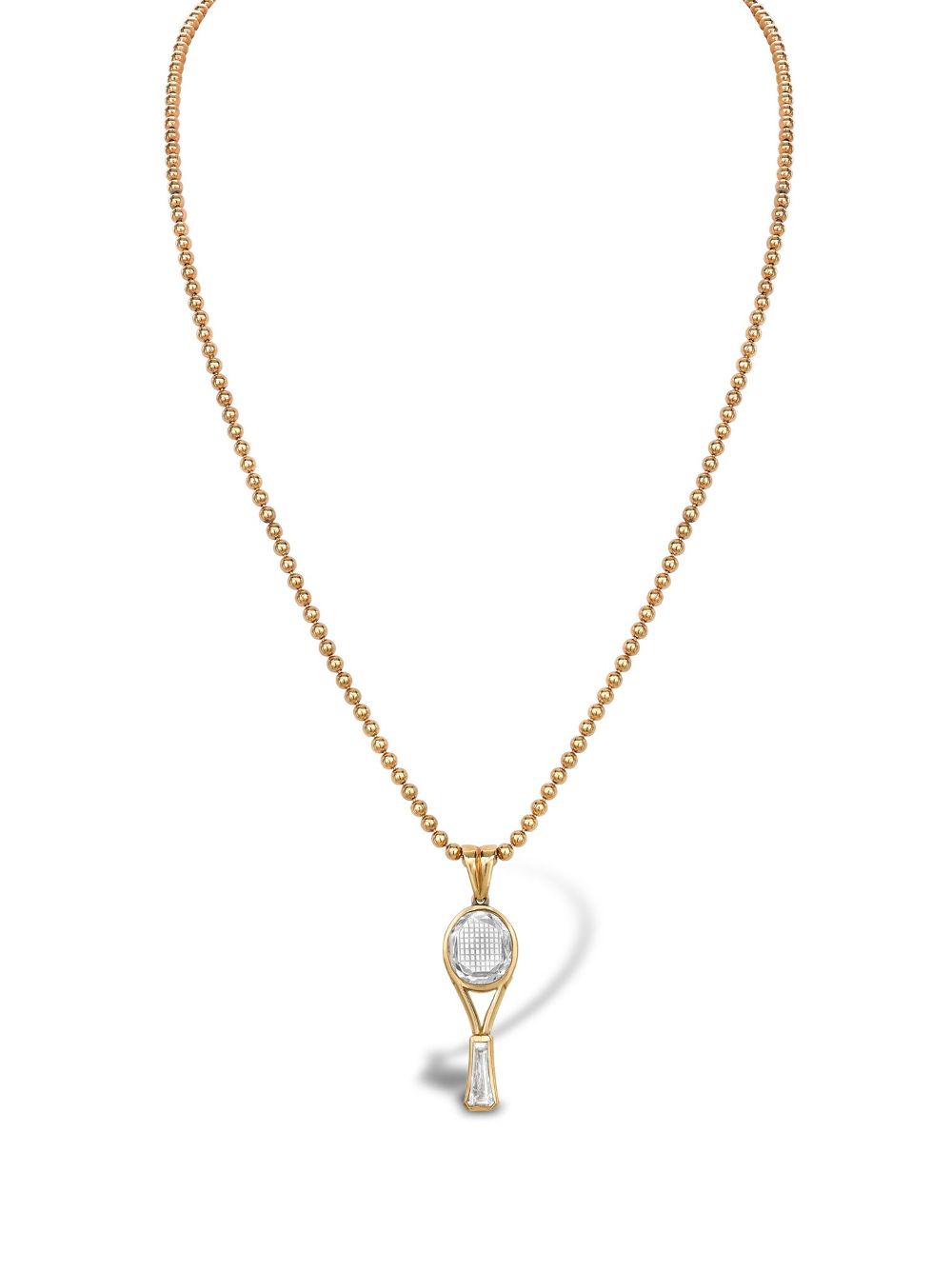 Pre-owned Pragnell Vintage 1980s 18kt Yellow Gold Asprey Tennis Racket Diamond Necklace