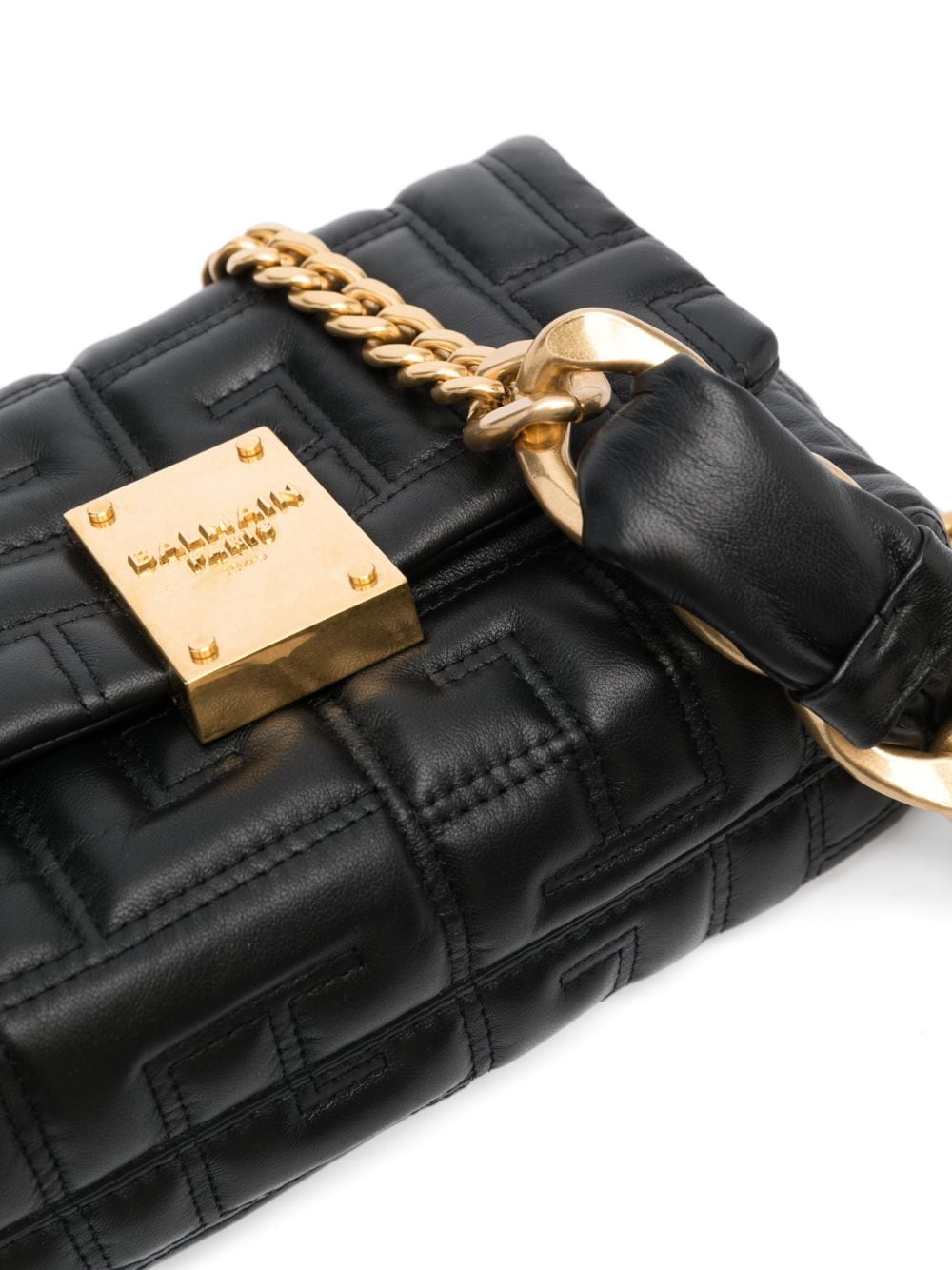Shop Balmain Small 1945 Quilted Shoulder Bag In Black