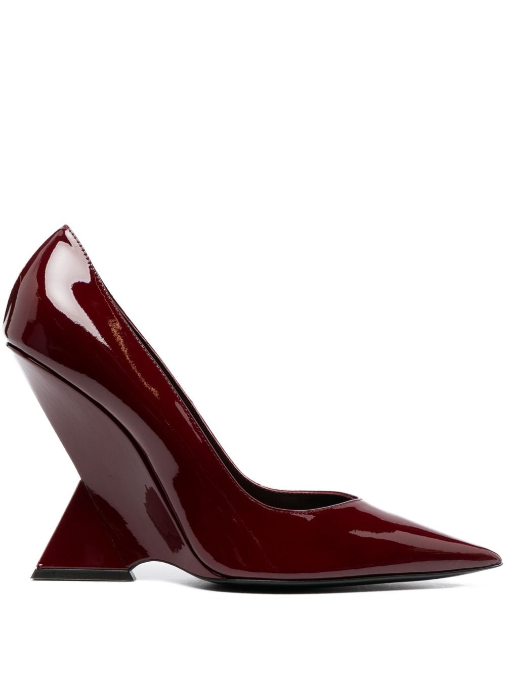 Attico Cheope Pyramid Wedge 105mm Pumps In Wine Red