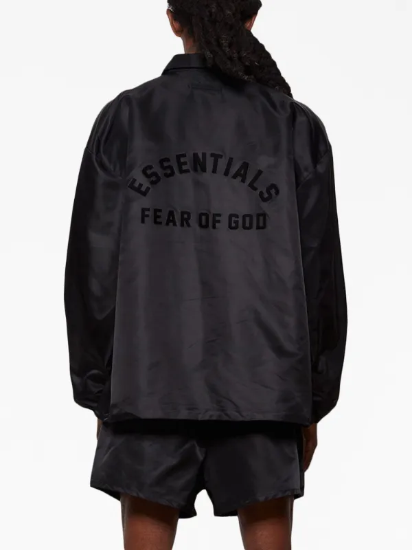 FEAR OF GOD ESSENTIALS logo-print button-up Jacket - Farfetch