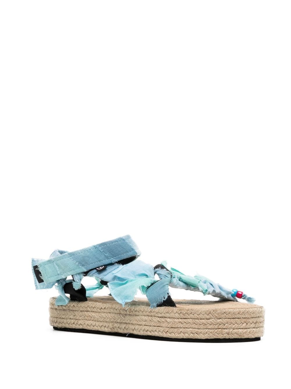 Shop Arizona Love Trekky Raffia Flatform Sandals In Blue