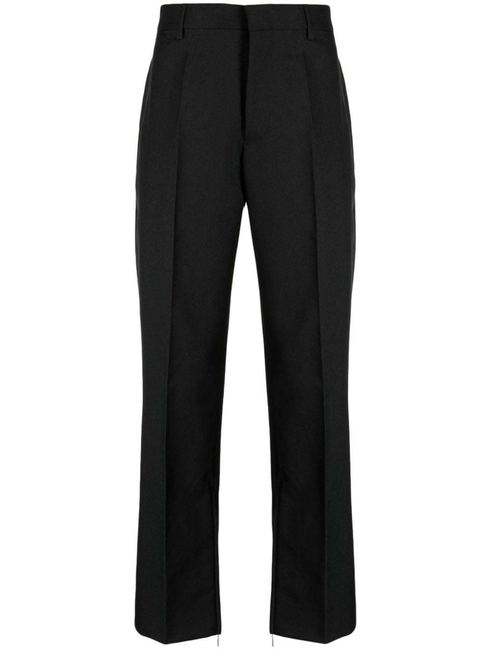 Off-white Zip-detail Cotton Tailored Trousers In Black