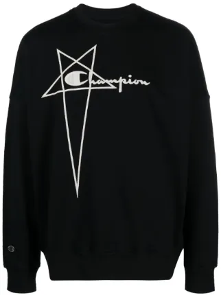 Rick Owens x Champion logo-embroidered Sweatshirt | Black | FARFETCH