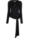 Off-White Fluid Jer Twist hooded top - Black