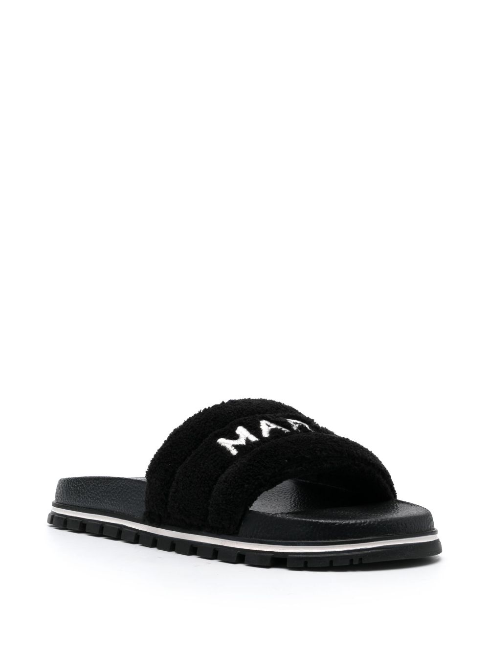 Marc Jacobs The Terry logo-embroidered slides - Zwart