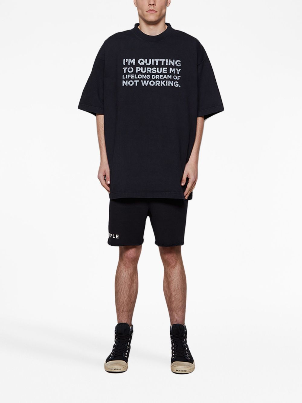 VETEMENTS T-shirt met print - Zwart