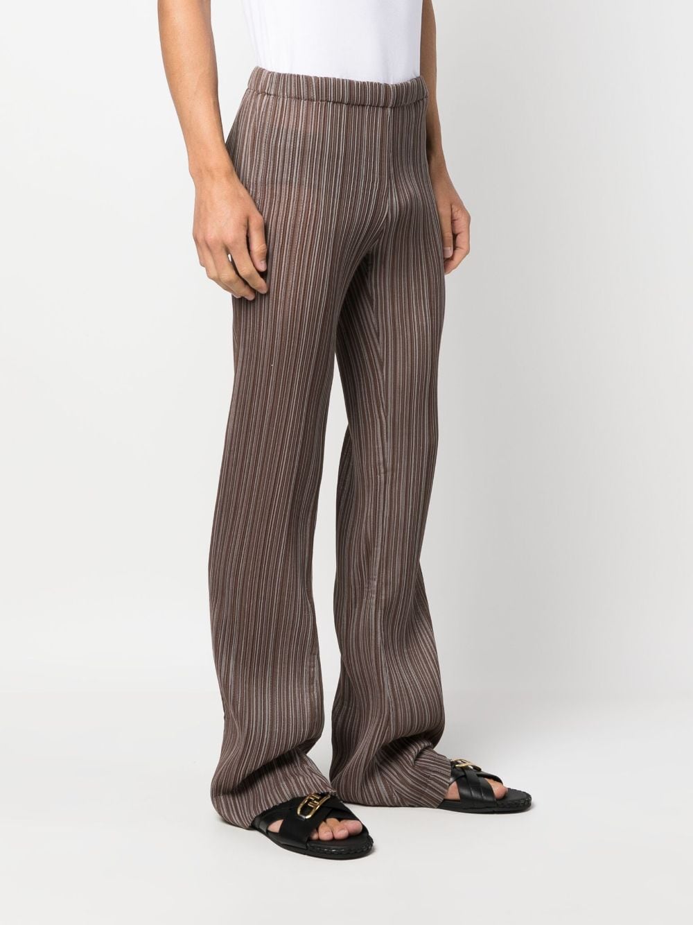 Shop Ludovic De Saint Sernin Pleated Straight-leg Trousers In Brown