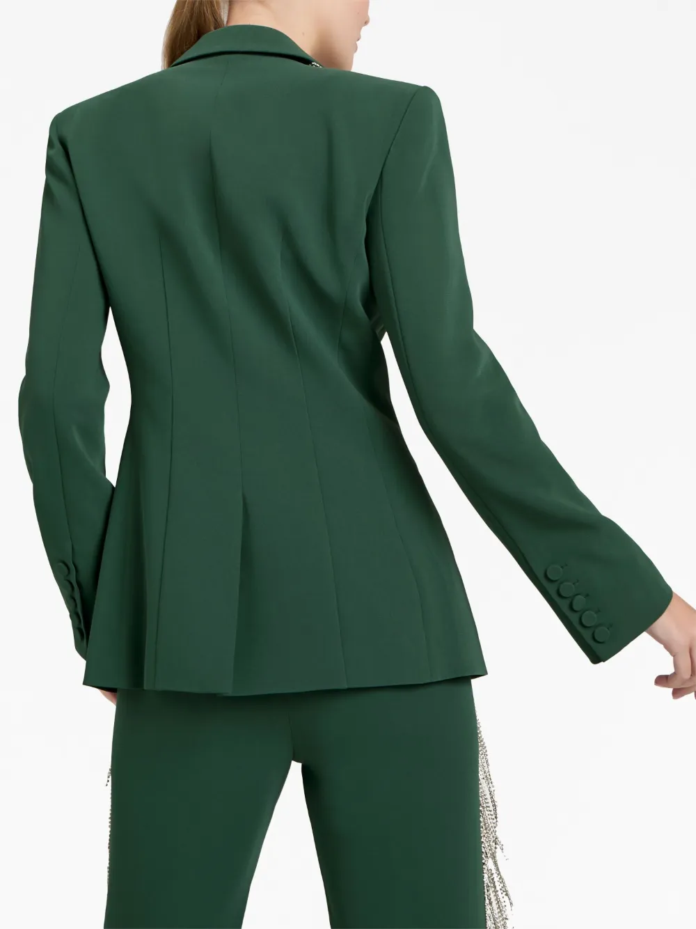 Cinq A Sept Blazer met franje en enkele rij knopen Groen