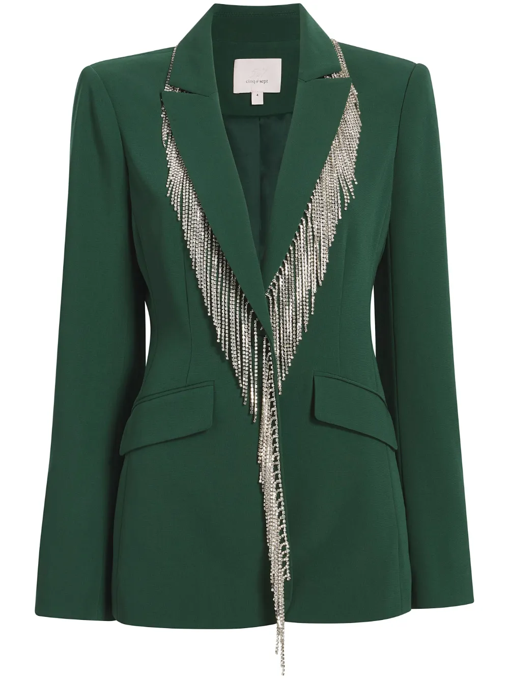 Cinq A Sept Blazer met franje en enkele rij knopen Groen