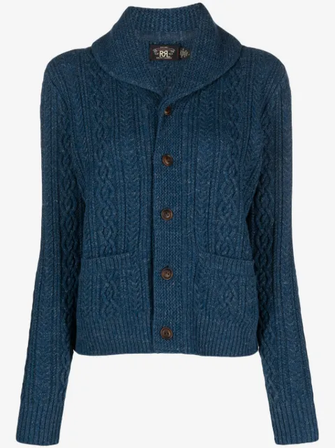 Ralph Lauren RRL cardigan en maille torsadée à col châle