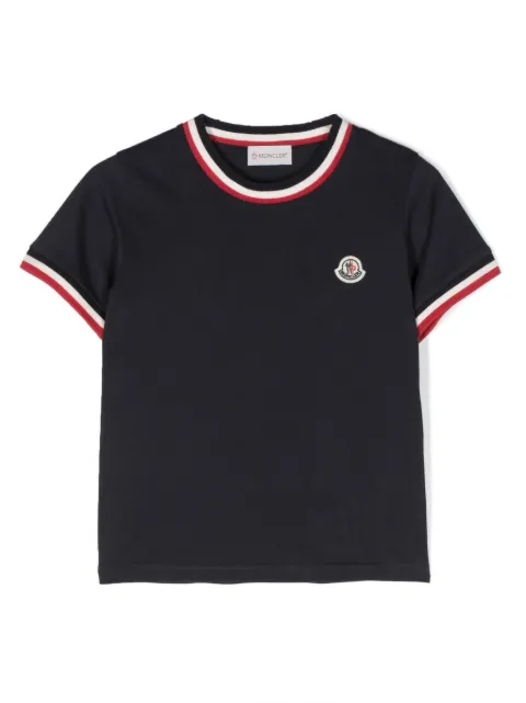 Moncler Enfant stripe-trim cotton T-shirt