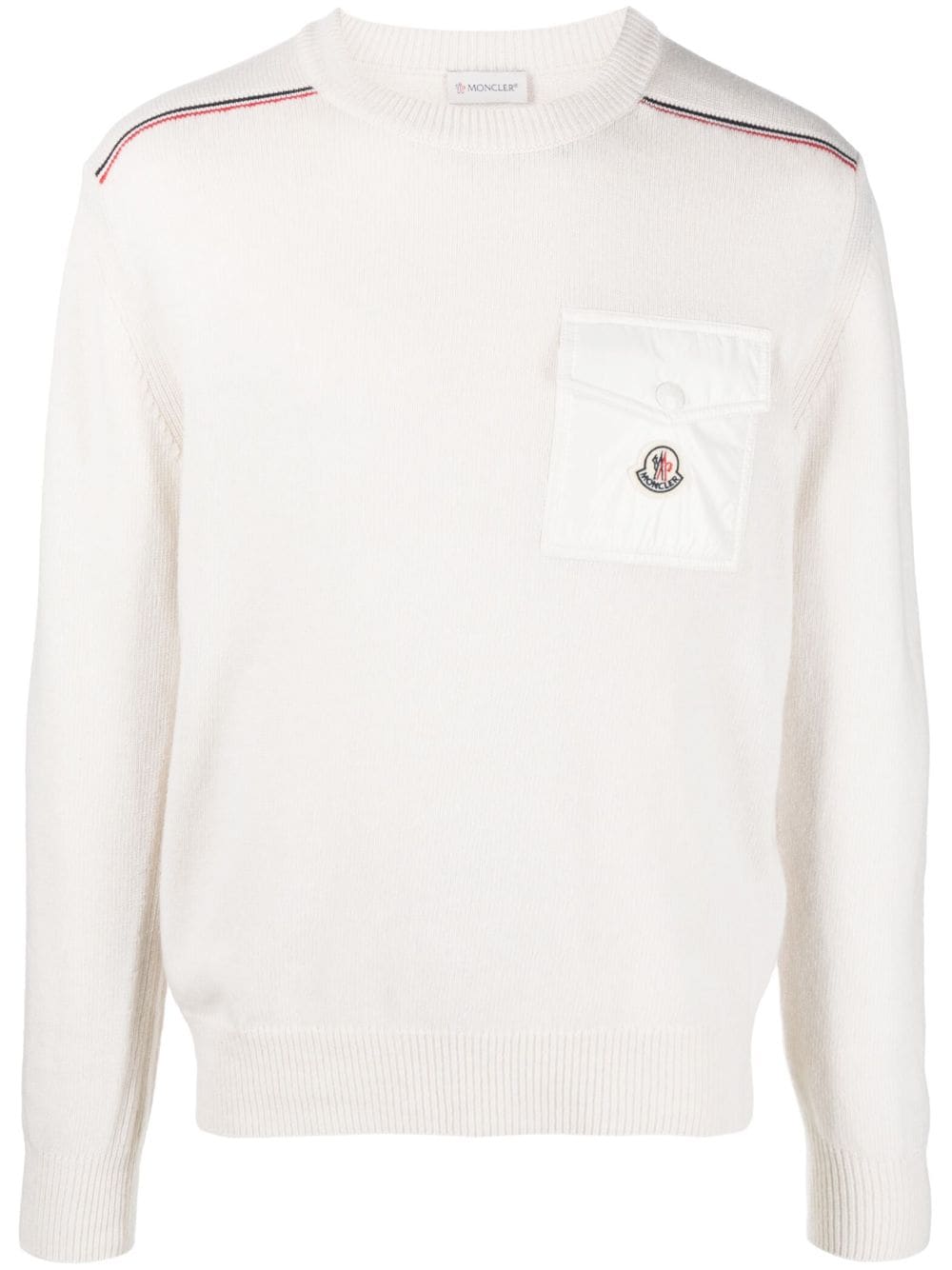 Moncler Logo-patch Wool Jumper In White