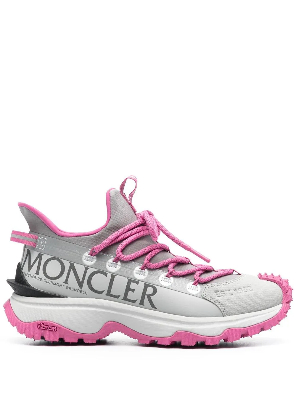 Moncler Trail Grip Sneakers In Gray Polyamide In Grey