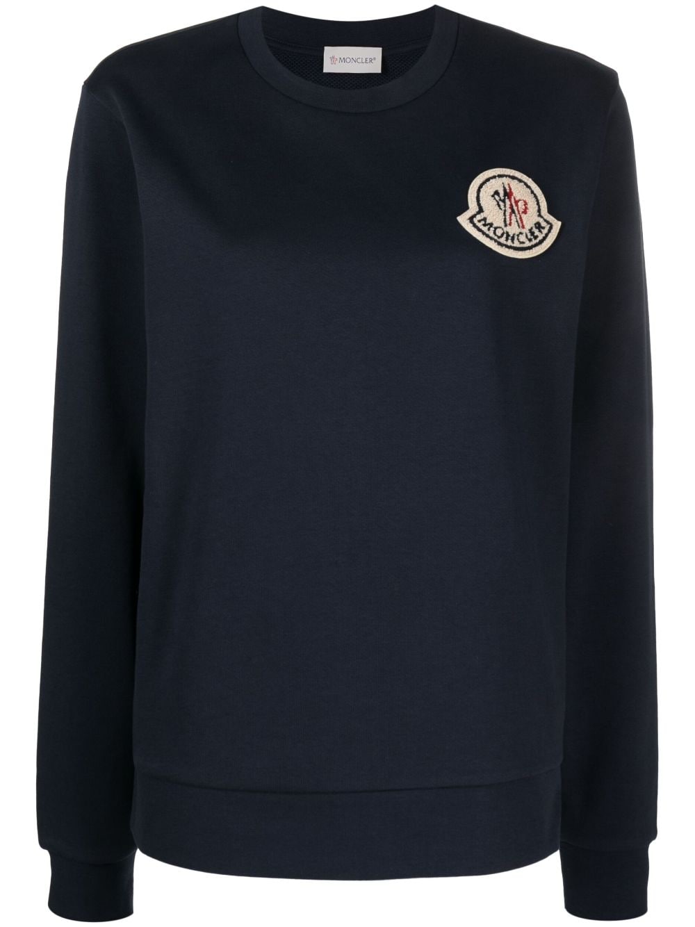 Moncler logo-patch cotton-blend sweatshirt - Blue