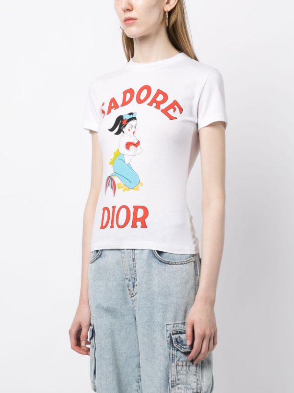 Sidst George Eliot Rædsel Christian Dior 1990-2000s pre-owned J'Adore Dior Cotton T-shirt - Farfetch